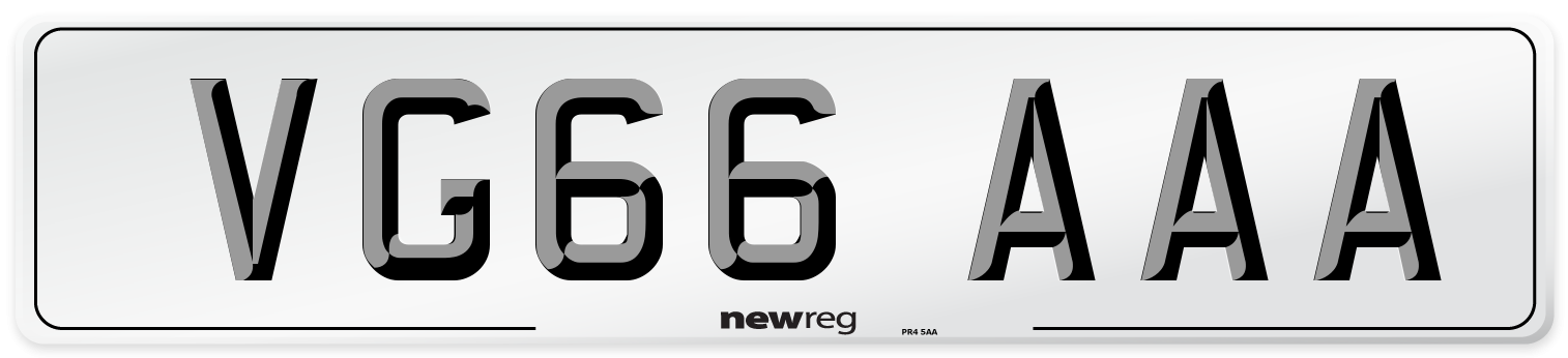 VG66 AAA Number Plate from New Reg